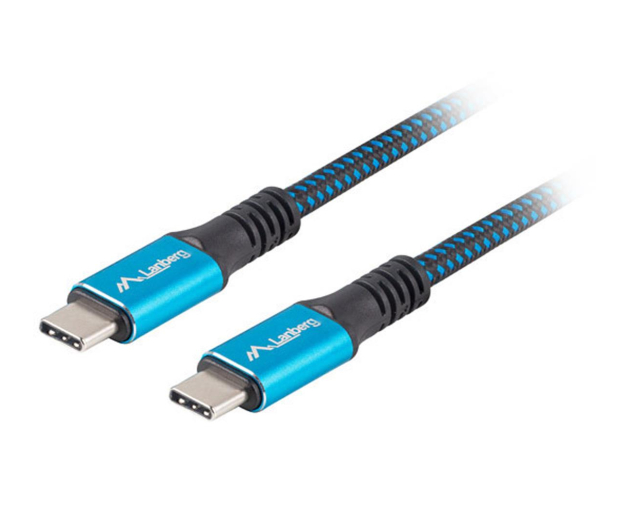 LANBERG Kabel USB-C M/M USB4 1.2m 100W 8K 60HZ czarno-niebieski CA-CMCM-45CU-0012-BK - 1086475 - zdjęcie